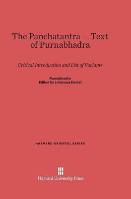 The Panchatantra-Text of Purnabhadra by Johannes Hertel