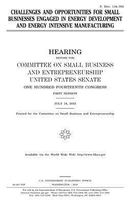 Challenges and opportunities for small businesses engaged in energy development and energy intensive manufacturing by United States Congress, United States House of Senate, Committee on Small Bus Entrepreneurship