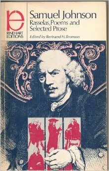 Rasselas, Poems, And Selected Prose by Bertrand H. Bronson, Samuel Johnson