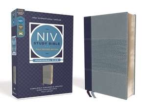 NIV Study Bible, Fully Revised Edition, Personal Size, Leathersoft, Navy/Blue, Red Letter, Comfort Print by 