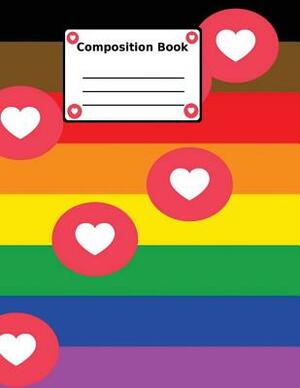 Composition Book: New Philly Pride Flag with Hearts by Dixie Normous