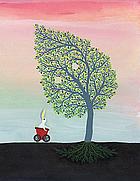 Bunny and Tree by Balint Zsako
