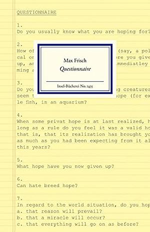 Questionnaire by Max Frisch