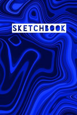 Sketchbook: Abstract Liquid Marble Mirror Blue Design by Frasier Cheng-Binns
