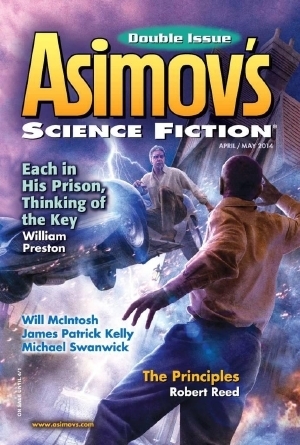 Asimov's Science Fiction, April/May 2014 by Paul Di Filippo, Will McIntosh, Matthew Johnson, Robert Silverberg, Sheila Williams, K.J. Zimring, James Patrick Kelly, William Preston, Fran Wilde, Brian U. Garrison, J.M. McDermott, Michael Swanwick, Robert Reed, M. Bennardo, Robert Borski, Erwin S. Strauss, Bruce Boston