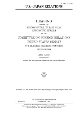 U.S.-Japan relations by Committee on Foreign Relations (senate), United States Congress, United States Senate