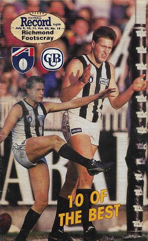 1993 Round 15 Footy Record Richmond vs. Footscray by 