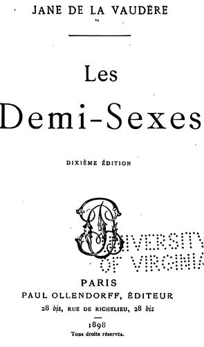 Les Demi-sexes by Jane de la Vaudère