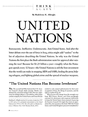 United Nations by Madeleine K. Albright