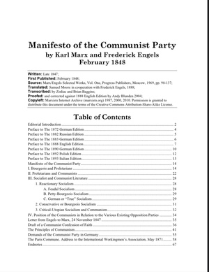 Manifesto of the Communist Party by Karl Marx, Friedrich Engels