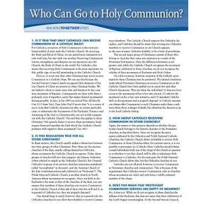 Who Can Go to Holy Communion? by Usccb