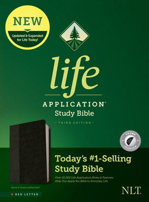 NLT Life Application Study Bible, Third Edition (Red Letter, Leatherlike, Black/Onyx, Indexed) by 