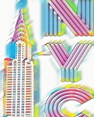 Rainbow Chrysler Building Writing Drawing Journal by Michael Huhn