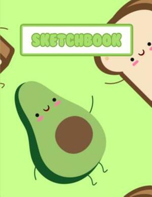 Sketchbook: (kawaii Cute Green Avocado and Toast) by Frasier Cheng-Binns