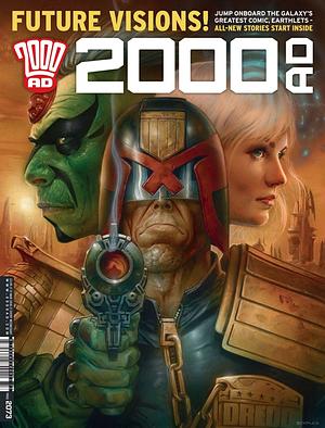 2000 AD Prog 2073 - Future Visions! by Rob Williams, Dan Cornwell, Dan Abnett, Emma Beeby, James Peaty, David Roach, Steve Yeowell, John Wagner, Cris Weston, Kek-w, Gordon Rennie, Dylan Teague, Simon Coleby, Carlos Ezquerra