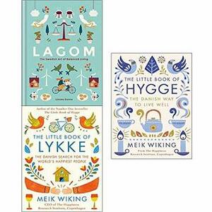 Lagom the swedish art of balanced living, little book of lykke, little book of hygge 3 books collection set by Meik Wiking, Linnea Dunne