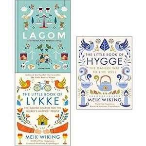 Lagom the swedish art of balanced living, little book of lykke, little book of hygge 3 books collection set by Linnea Dunne, Meik Wiking