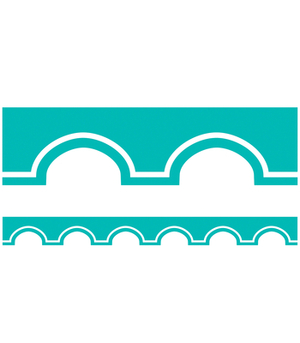 Simply Stylish Tropical Turquoise and White Awning Scalloped Borders by 