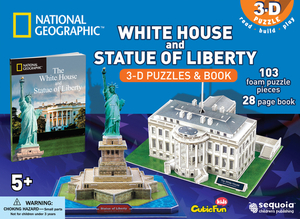 National Geographic White House and Statue of Liberty: 3D Puzzle and Book by Sequoia Children's Publishing