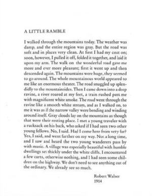 A Little Ramble: In the Spirit of Robert Walser by Susan Bernofsky, Robert Walser, Tom Whalen, Christopher Middleton