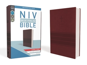 NIV, Value Thinline Bible, Large Print, Imitation Leather, Burgundy by Anonymous