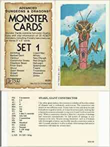 Advanced Dungeons & Dragons Monster Cards Set #1 by Unknown