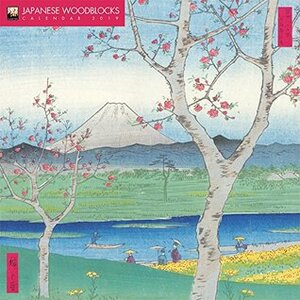 Japanese Woodblocks 2019 12 x 12 Inch Monthly Square Wall Calendar by Flame Tree with Glitter Flocked Cover, Japan Asia Woodblock by 