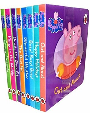 Peppa Pig Children's Picture Flat 8 Board Books Collection Set-Dady Pig Gets Fit, Out and About, Happy Holidays, Busy! Busy! Busy!, Wonderful Weather, The Best Pet, Piggy in the Middle, Creepy Cobwebs by Ladybird Books