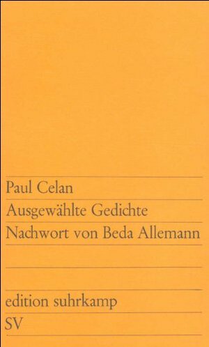 Ausgewählte Gedichte / Zwei Reden by Paul Celan, Beda Allemann
