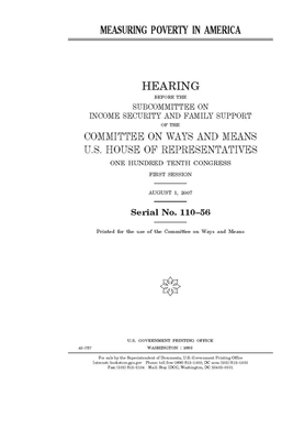 Measuring poverty in America by Committee on Ways and Means (house), United States House of Representatives, United State Congress