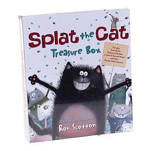 Splat the Cat Treasure Box: Splat the Cat Sings Flat, Splat the Cat and the Duck with No Quack, Splat the Cat: Back to School, Splat!, and Color-It-Yourself Poster by Rob Scotton
