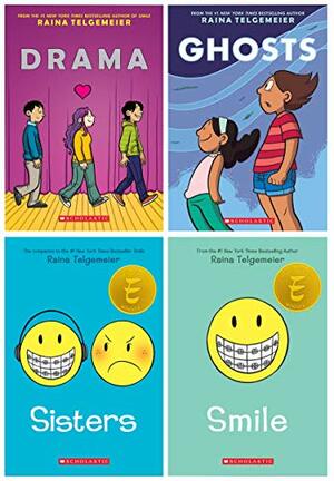 Raina Telgemeier 4 Books Collection Set (Sisters, Drama, Smile, Ghosts) (Childrens Books, Age 10 to 14) by Raina Telgemeier