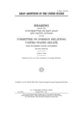 Asian adoptions in the United States by Committee on Foreign Relations (senate), United States Congress, United States Senate