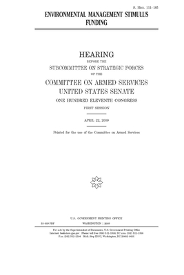 Environmental Management stimulus funding by Committee on Armed Services (senate), United States Congress, United States Senate