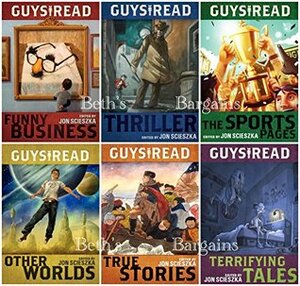 6 Books: Guys Read Collection - Guys Read: Funny Busines, Guys Read: Sports Pages, Guys Read: Other Worlds, Guys Read: True Stories, Guys Read:Terrifying Tales by Jon Scieszka
