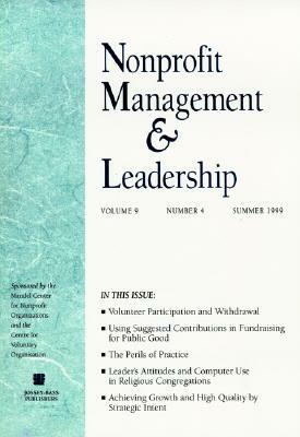 Nonprofit Management & Leadership, No. 4, Fall 1999 by Dennis R. Young