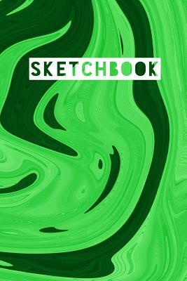 Sketchbook: Abstract Liquid Marble Mirror Green Design by Frasier Cheng-Binns