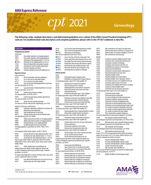 CPT 2021 Express Reference Coding Card: Gynecology by American Medical Association