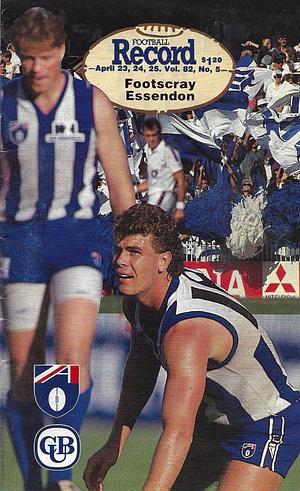 1993 Round 5 Footy Record Footscray vs. Essendon by 