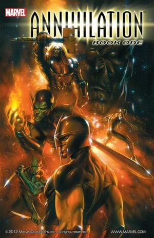 Annihilation, Book One by Dan Abnett, Scott Kolins, Keith Giffen, Andy Lanning, Mitch Breitweiser, Ariel Olivetti, Kev Walker