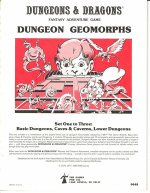 Dungeon Geomorphs: Set One to Three: Basic Dungeons, Caves & Caverns, Lower Dungeons by Gary Gygax