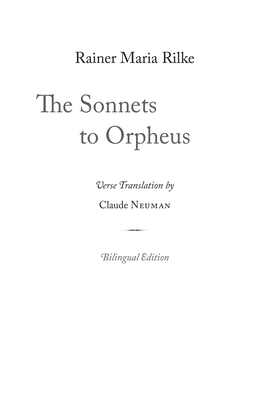 The Sonnets to Orpheus by Rainer Maria Rilke