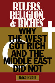 Rulers, Religion, and Riches: Why the West Got Rich and the Middle East Did Not by Jared Rubin