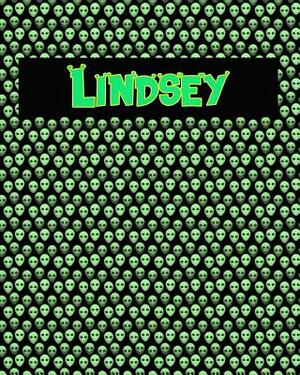 120 Page Handwriting Practice Book with Green Alien Cover Lindsey: Primary Grades Handwriting Book by Sheldon Franks