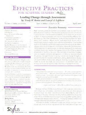 Effective Practices for Academic Leaders: Leading Change Through Assessment by Trudy W. Banta, Lauryl A. Lefebvre