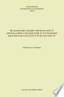 De rationibus quibus homines docti artem Latine colloquendi et ex tempore dicendi saeculis XVI et XVII coluerunt by Terence Tunberg