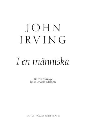 I en människa by John Irving