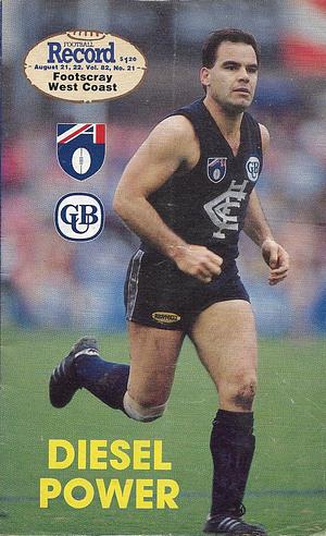 1993 Round 21 Footy Record Footscray v West Coast by 