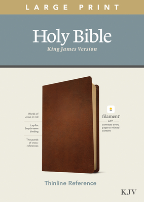 KJV Large Print Thinline Reference Bible, Filament Enabled Edition (Red Letter, Genuine Leather, Brown) by 
