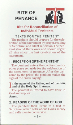 Rite of Penance Card for the People by Catholic Book Publishing & Icel